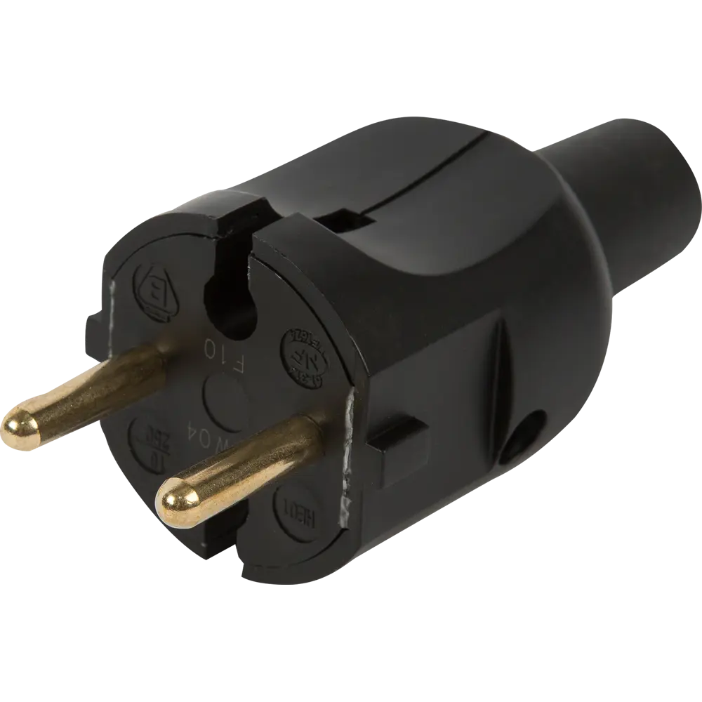 Вилка без заземления Legrand Элиум 230 В цвет чёрный STLM-2167730