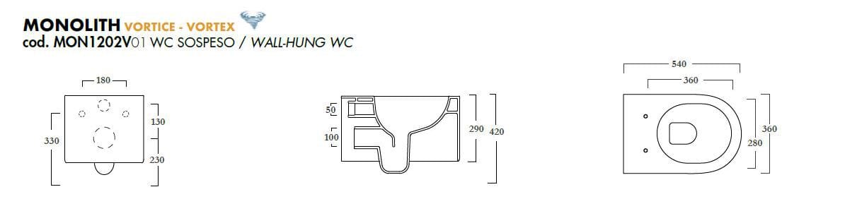 Туалет висит в витрине без бриды Olympia Ceramica Monolith ARCH-00078977 - Вид №5