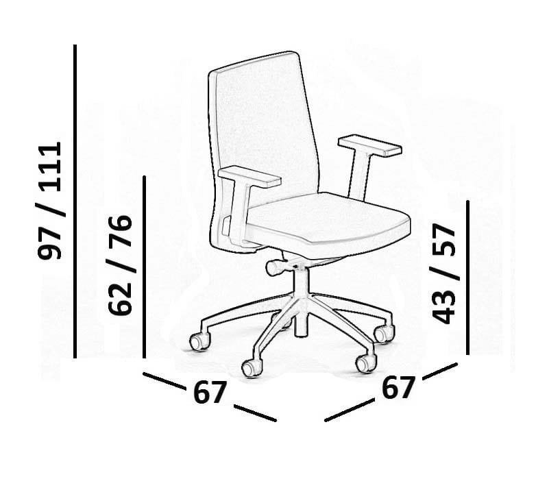 Тканевый мягкий регулируемый по высоте операционный офисный стул Luxy SmartOffice ARCH-00105561 - Вид №7