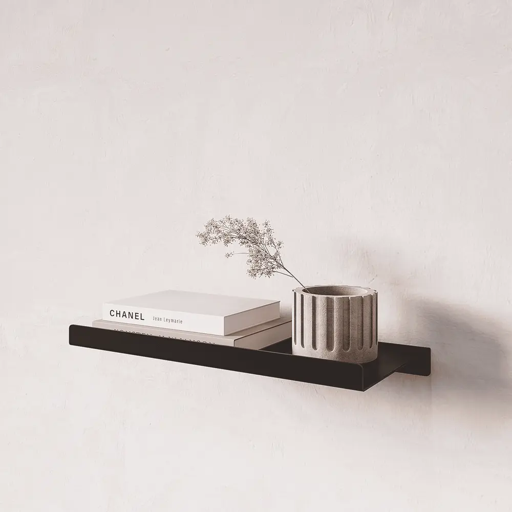 Настенная полка 22x12 см металл цвет черный KONSENSA STLM-2192732 - Вид №7