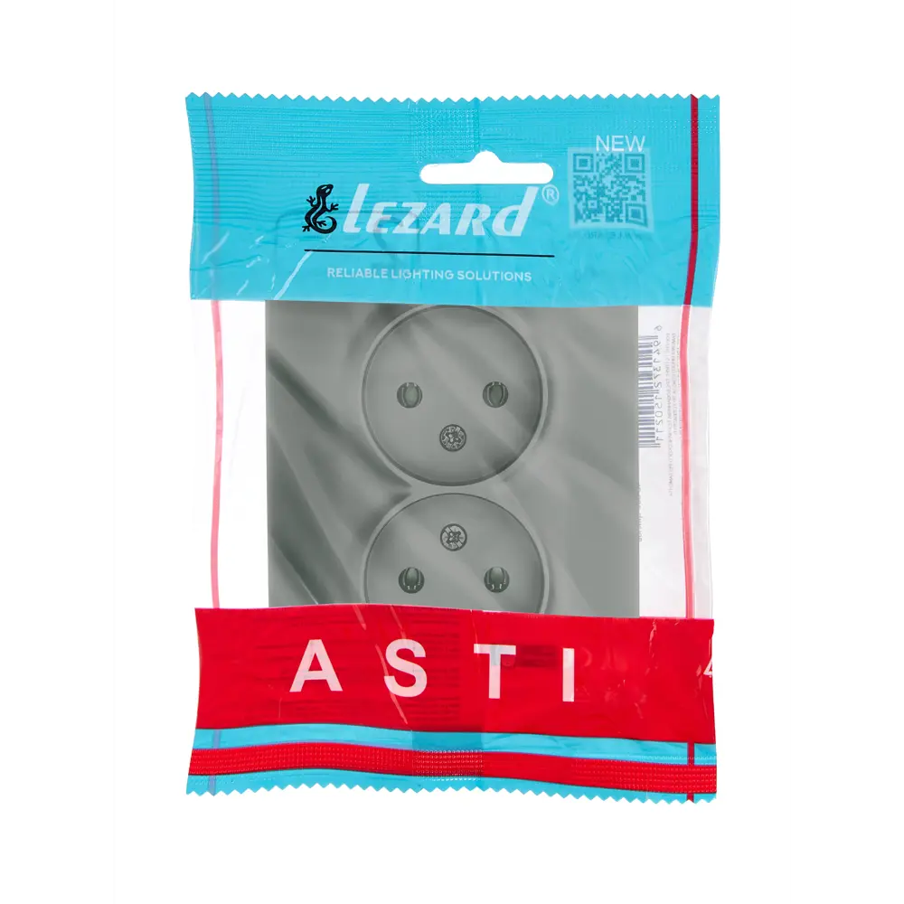 Розетка двойная встраиваемая Lezard Asti без заземления цвет платина STLM-2101084 - Вид №3