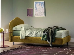 Twils Односпальная кровать из ткани с мягким изголовьем Medea