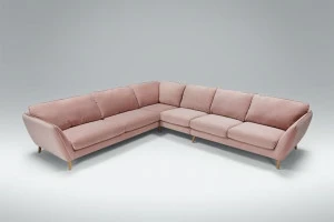 Sits 5-местный угловой диван обитый бархатом Stella