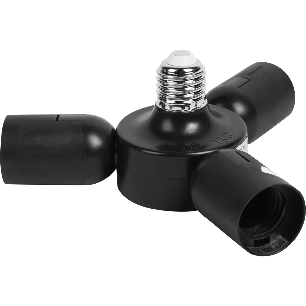 Разветвитель Eglo Rueda 3хE27х20 Вт цвет черный STLM-2062403