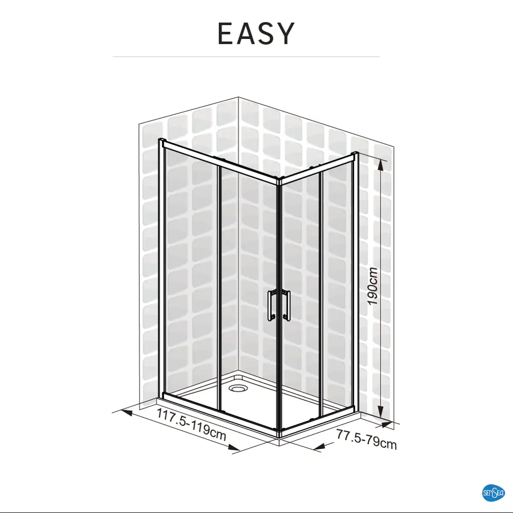 Комплект стекол для душевой ширмы Sensea Easy 80x120 см STLM-2186714 - Вид №23