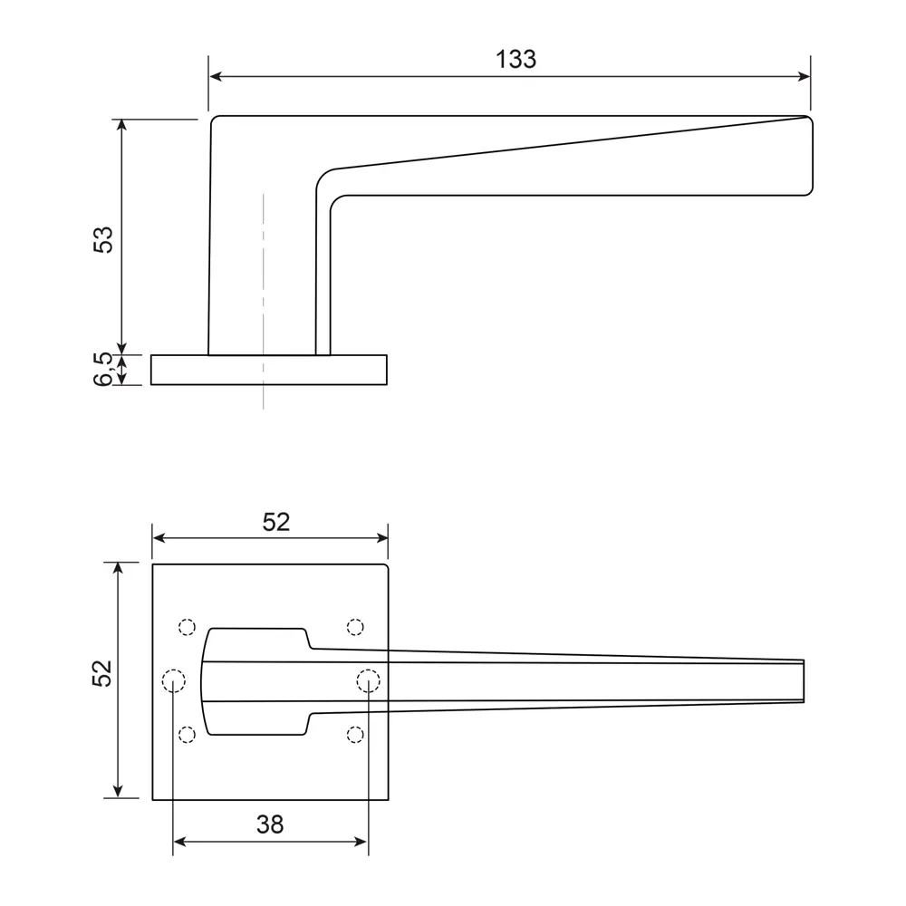 Дверная ручка на розетке Armex H-30171-A без запирания цвет графит STLM-2159181 - Вид №8