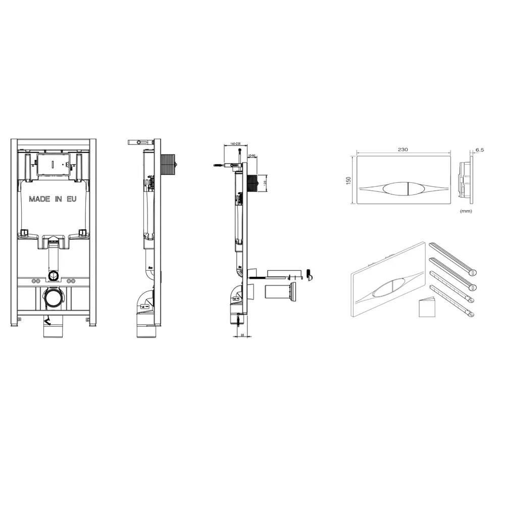 Инсталляция Jacob Delafon для подвесного унитаза c панелью смыва STLM-2013549 - Вид №8