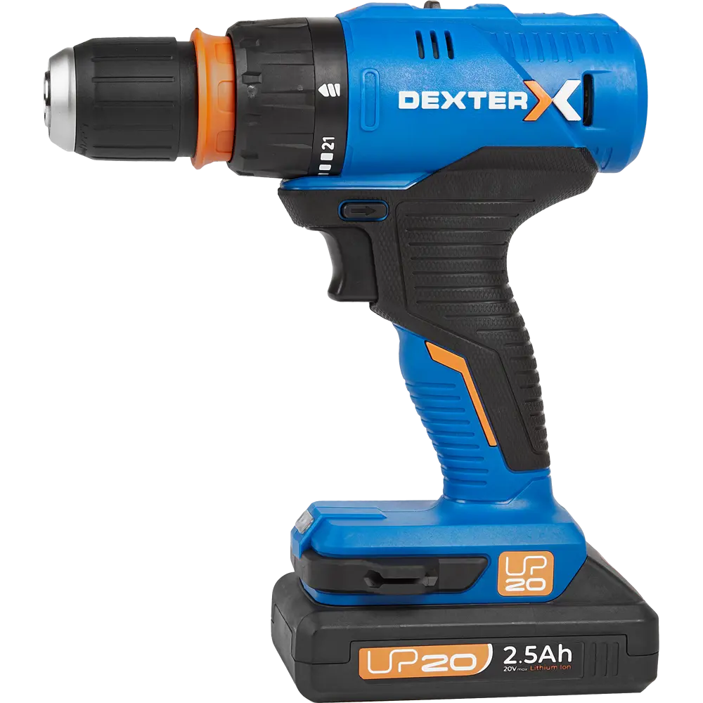 Дрель аккумуляторная Dexter 20VSD2-35RCA.1A, 20 В Li-Ion 2.5 Ач STLM-2050147 - Вид №1