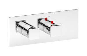EUA121ISNRU Комплект наружных частей термостата на 1 потребителей - горизонтальная прямоугольная панель с ручками Rubacuori IB Aqua - 1 потребитель