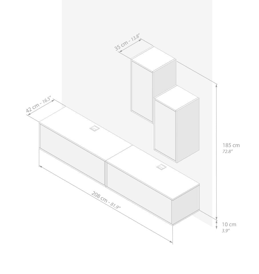 Модульная оборудованная стена установленная стеной в меламинированном Mobili Fiver IACOPO ARCH-00070420 - Вид №81