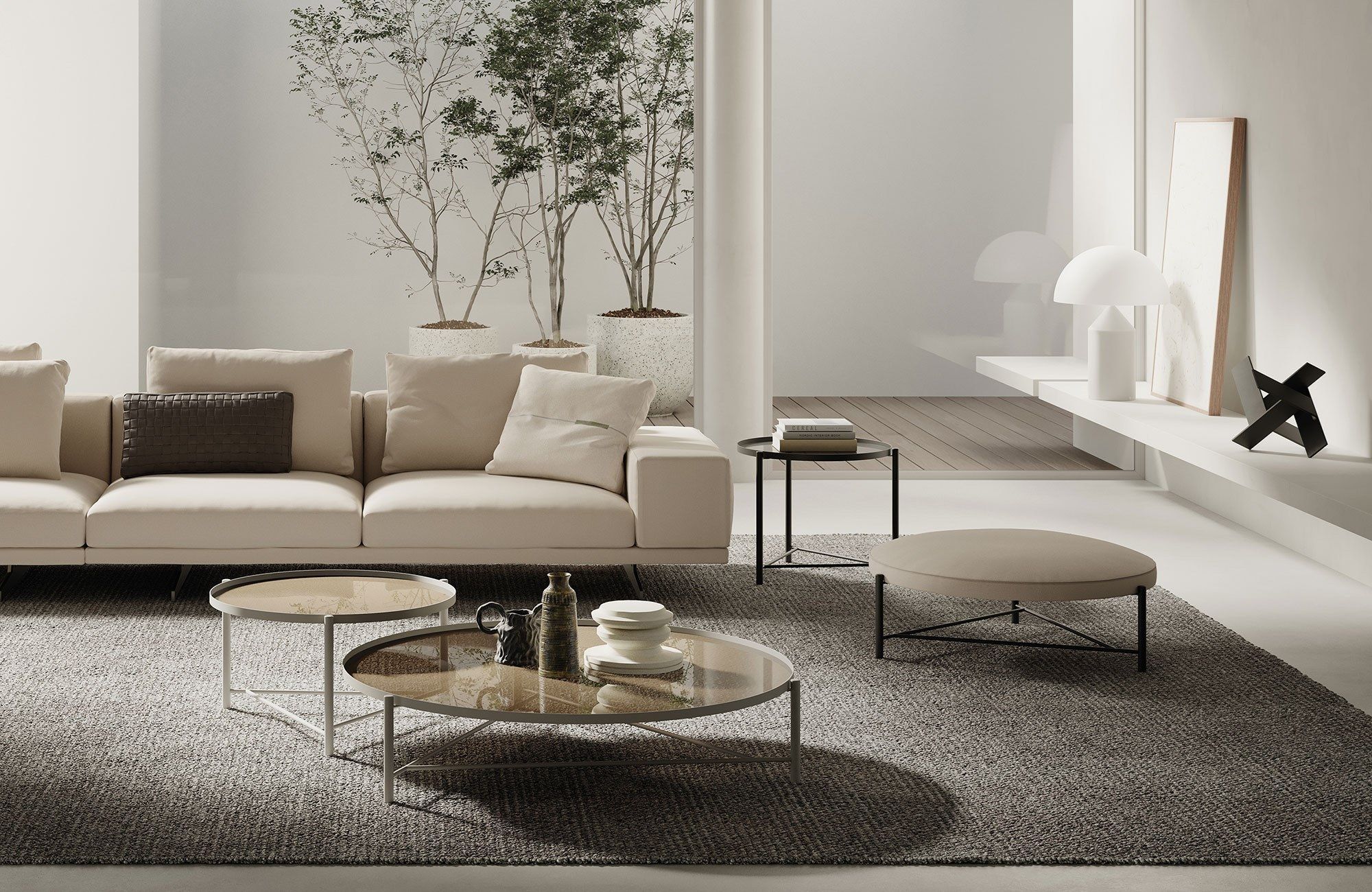 Круглый пуф из ткани Frigerio Santamonica ARCH-00080794 - Вид №1