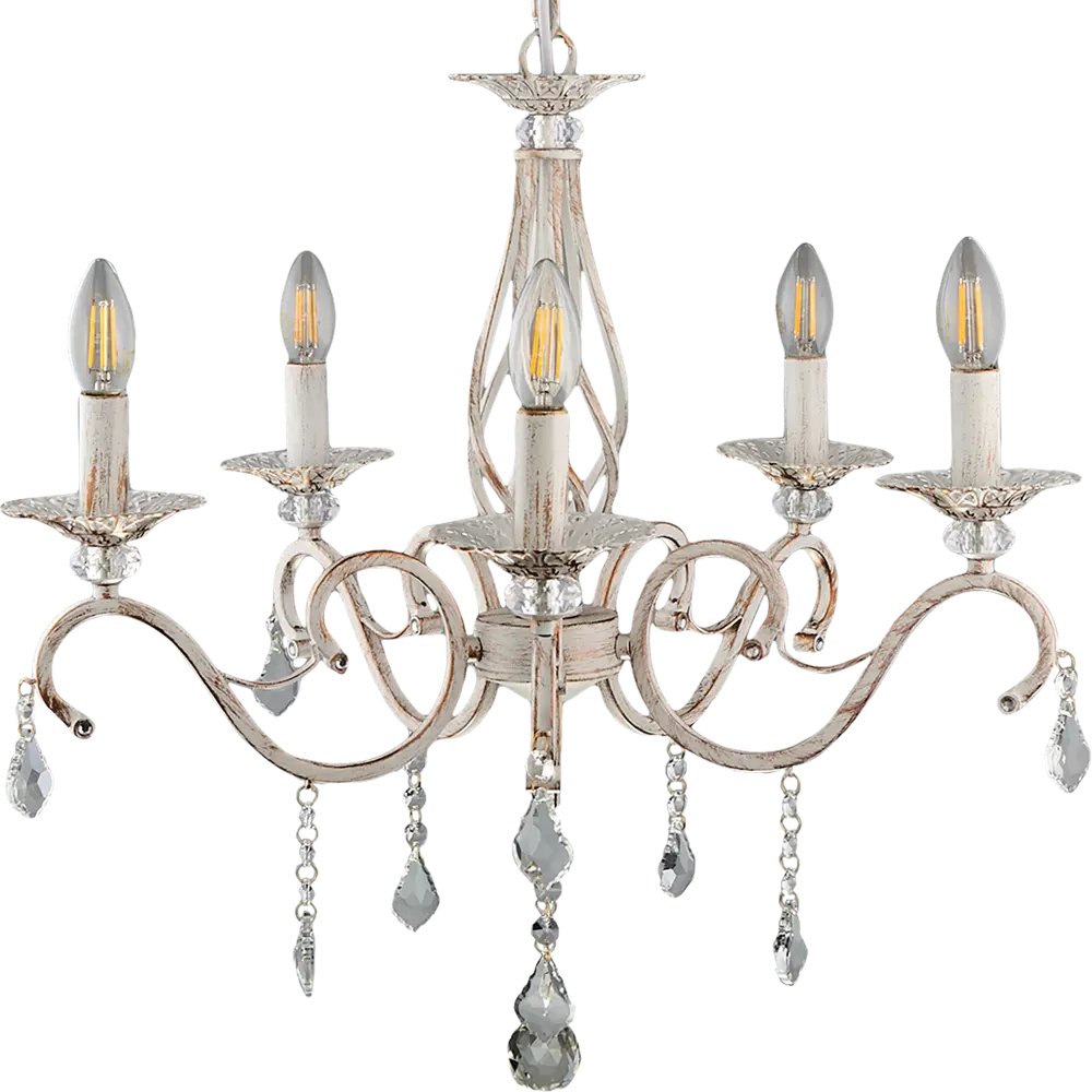 Люстра подвесная Виктория-2, 5 ламп, 25 м², цвет белый/прозрачный WINK STLM-2173864 - Вид №1