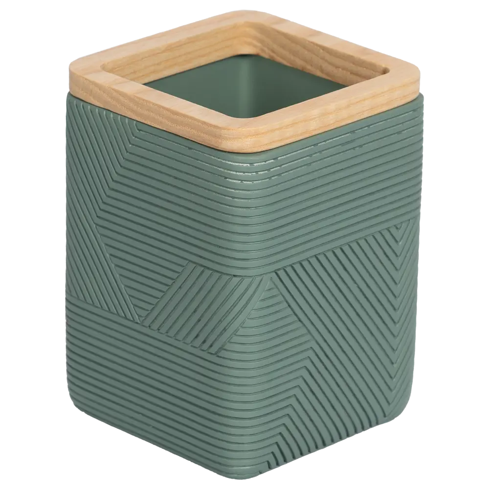 Стакан для зубных щёток VIDAGE Инта - зелёный акцент для ванной 89380390 STLM-1511529