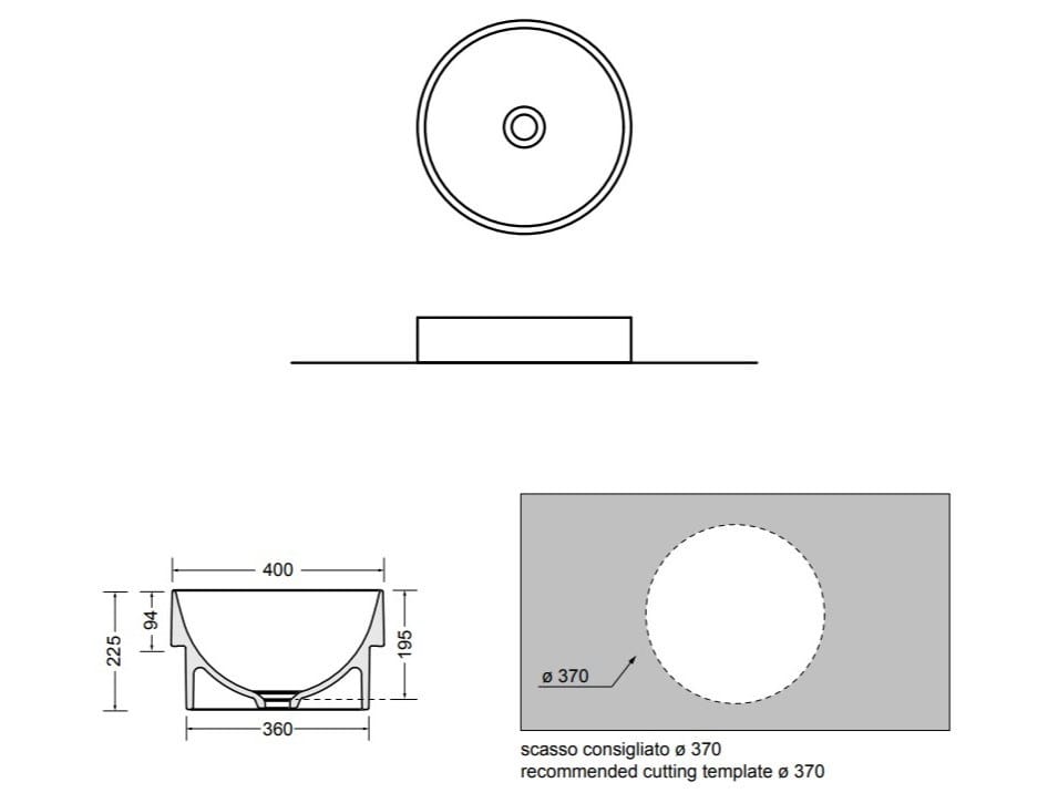 Керамическая круглая раковина для раковины Axa DP ARCH-00092883 - Вид №5