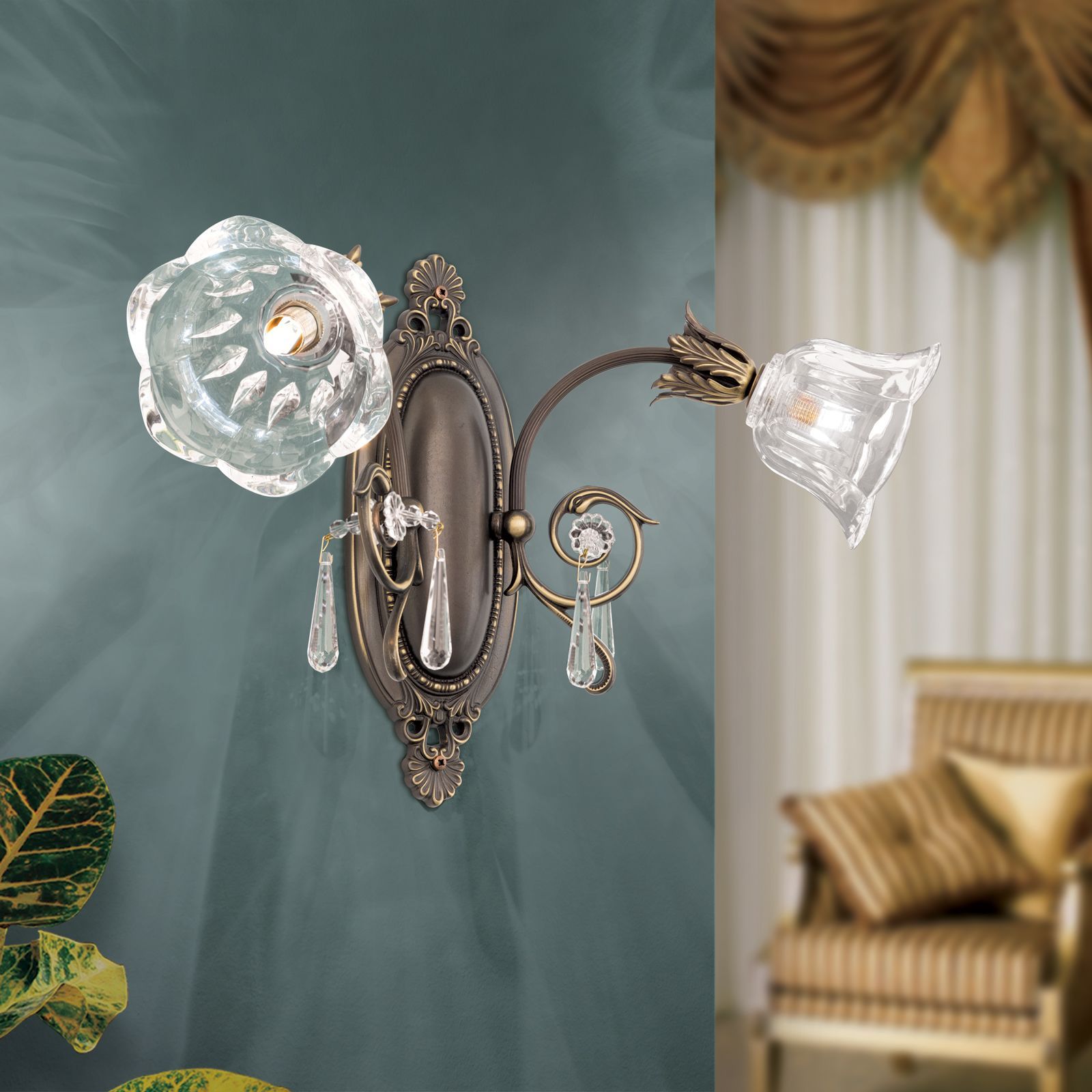 Кристалл и латунь настенный светильник Orion La Boheme ARCH-00031860 - Вид №2