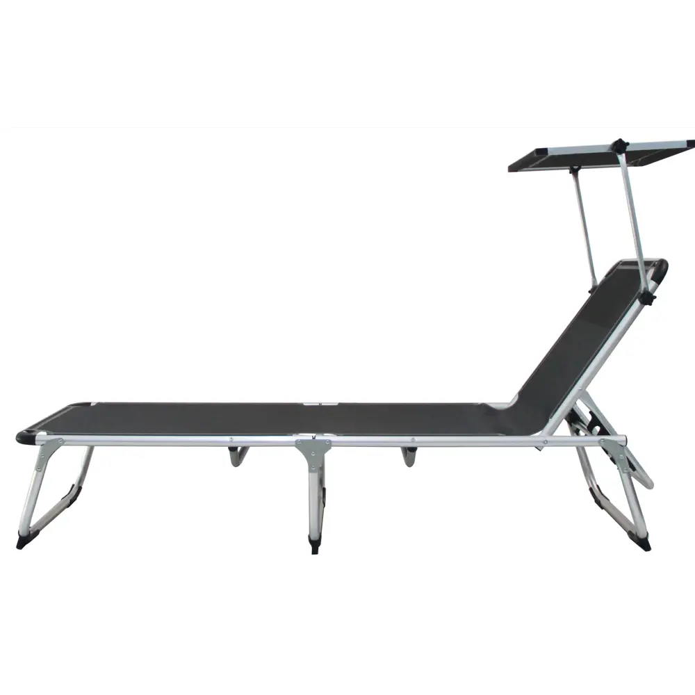 Шезлонг складной Azur 188x61x30 см алюминий/текстилен цвет серый Santreyd STLM-2042039 - Вид №6