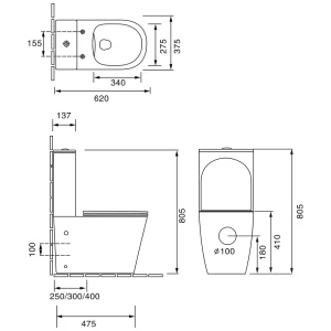 92067910 Унитаз-компакт SantiLine SL-5014SM-BD с функцией биде и смесителем STLM-1479838