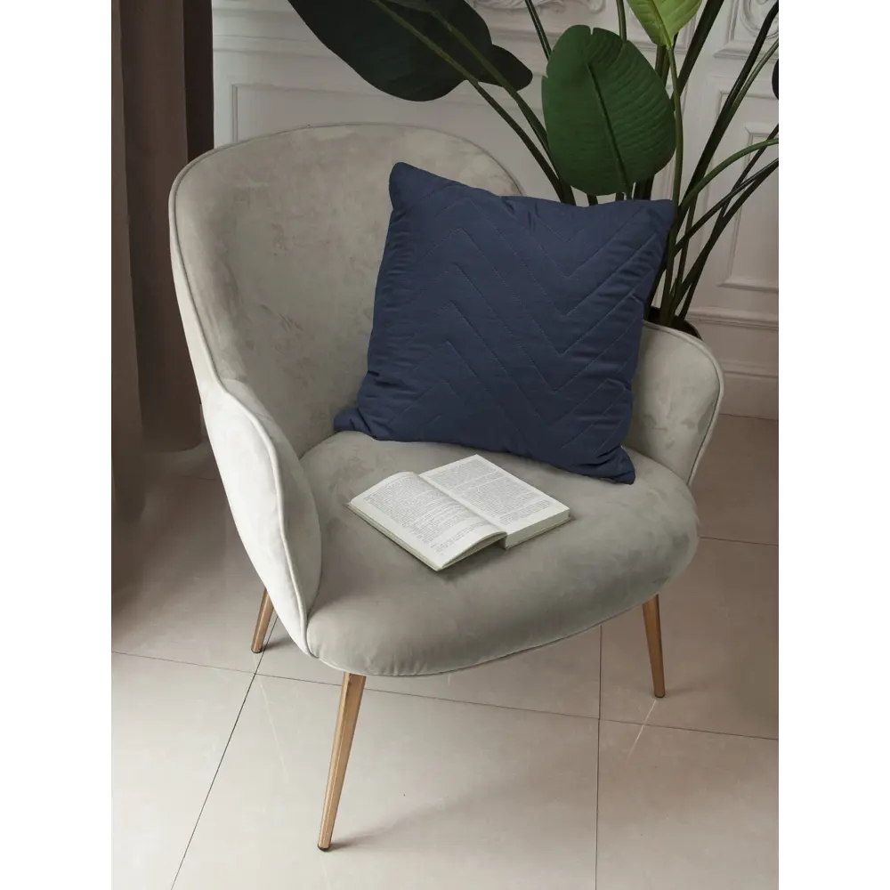 Декор-подушка Inspire Nicolosi 45×45 см в бархатистом черно-синем исполнении 89334508 STLM-1028445 - Вид №3