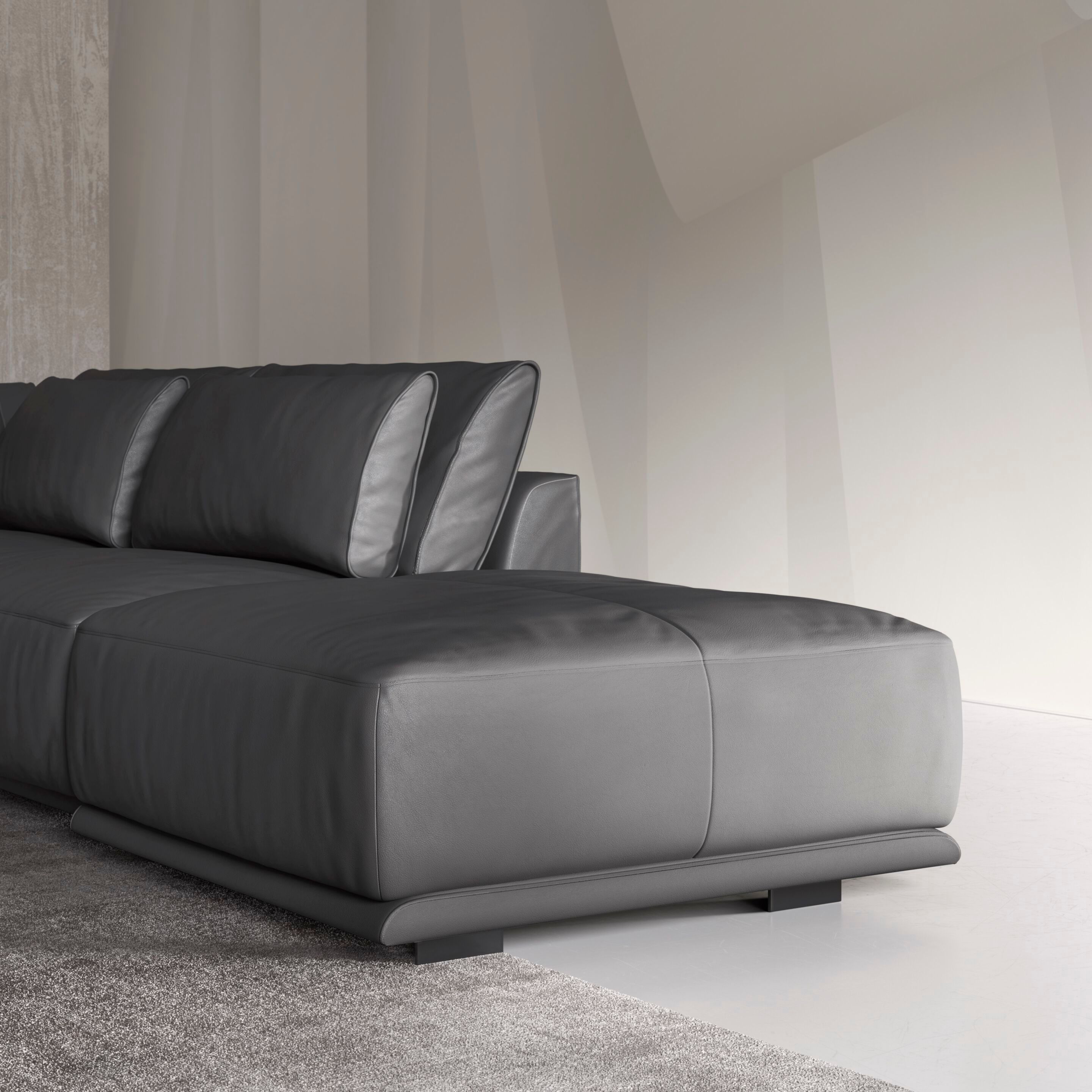 Кожаный угловой диван Natuzzi Italia Long Beach ARCH-00044575 - Вид №3