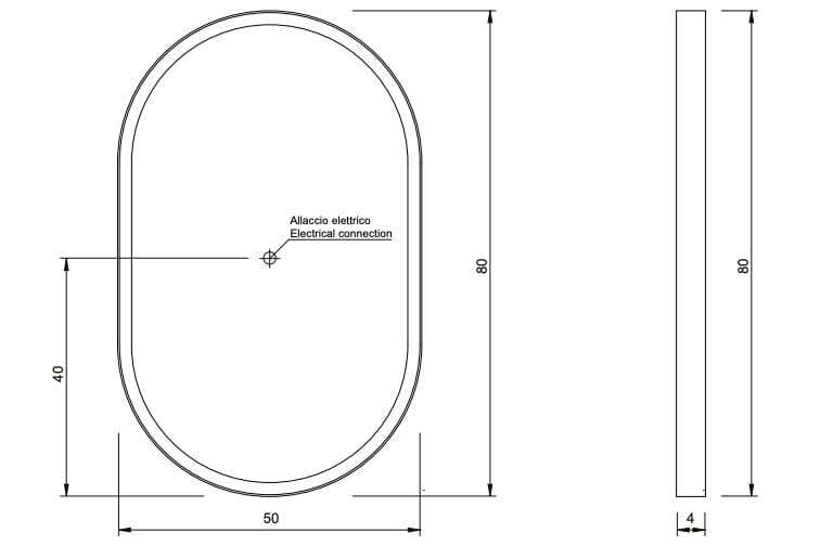 Овальное настенное зеркало со встроенным освещением Nic скобки ARCH-00138827 - Вид №3