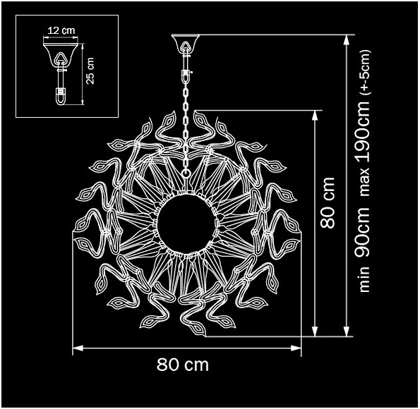 Люстра дизайнерская Think черная хром 890189 LIGHTSTAR ДИЗАЙНЕРСКИЕ, MEDUSA, ШАР 056308 Черный  - Вид №1