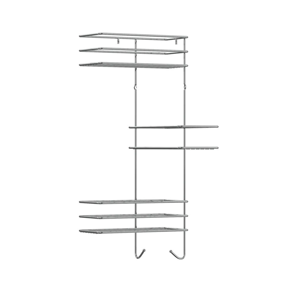 Полка настенная угловая тройная Lemer Soul 22.5x55x22.5 см металл цвет хром STLM-2141678