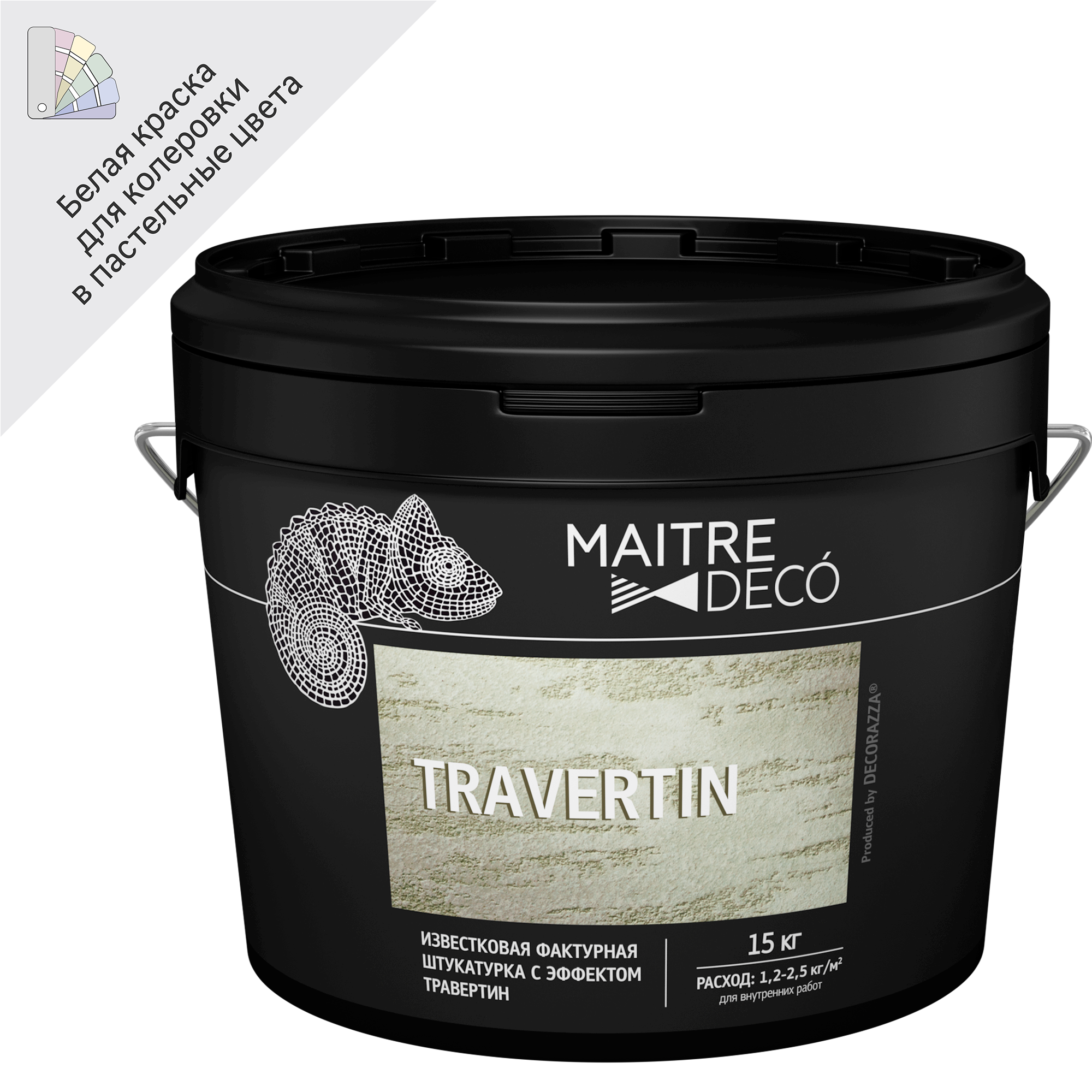 82891089 Фактурная штукатурка «Travertin» известковая эффект травертина 15 кг STLM-0037583 MAITRE DECO