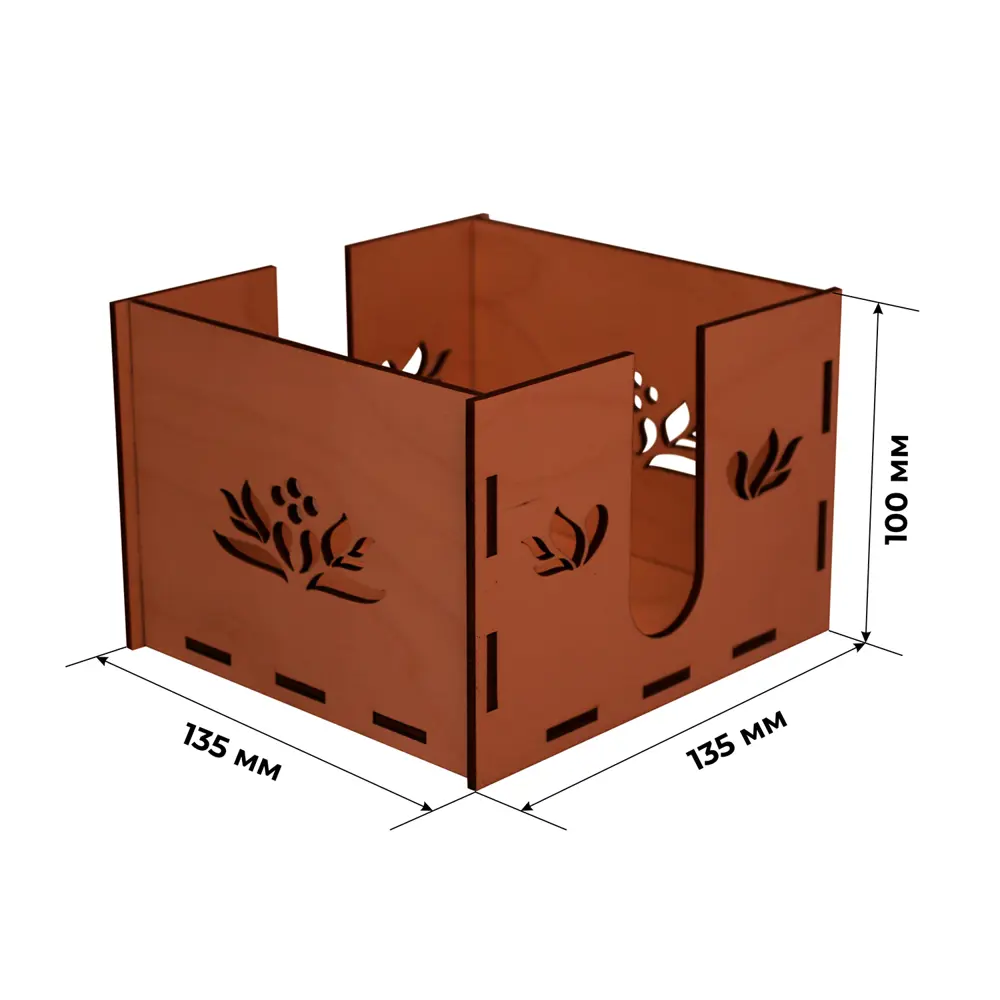 Салфетница Velar 1138_3 13.50x13.50x10 см дерево цвет красный