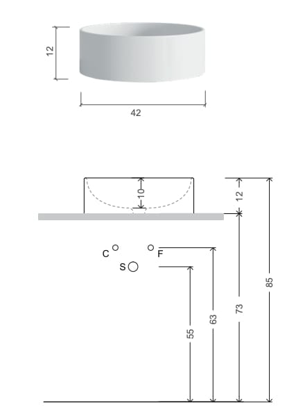 Мраморная столешница круглый умывальник Nic ARCH-00074783 - Вид №4