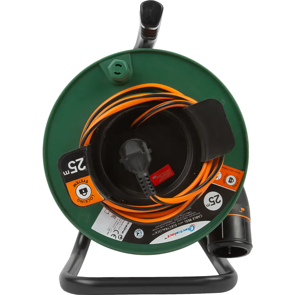 Удлинитель с заземлением на катушке Electraline Electralock 1 розетка, 25 м STLM-2108651 - Вид №2