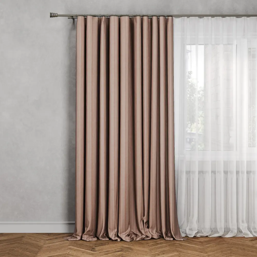 INSPIRE Looks - Розовая штора с лентой и скрытыми петлями 200×260 см 82735252 STLM-0035016