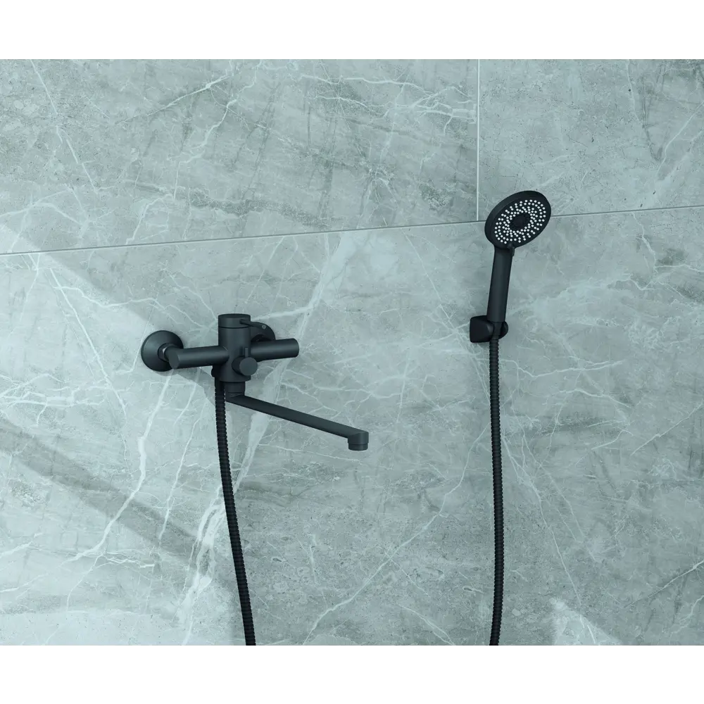 Смеситель для ванны универсальный Терни KONSENSA черный STLM-2207560 - Вид №6