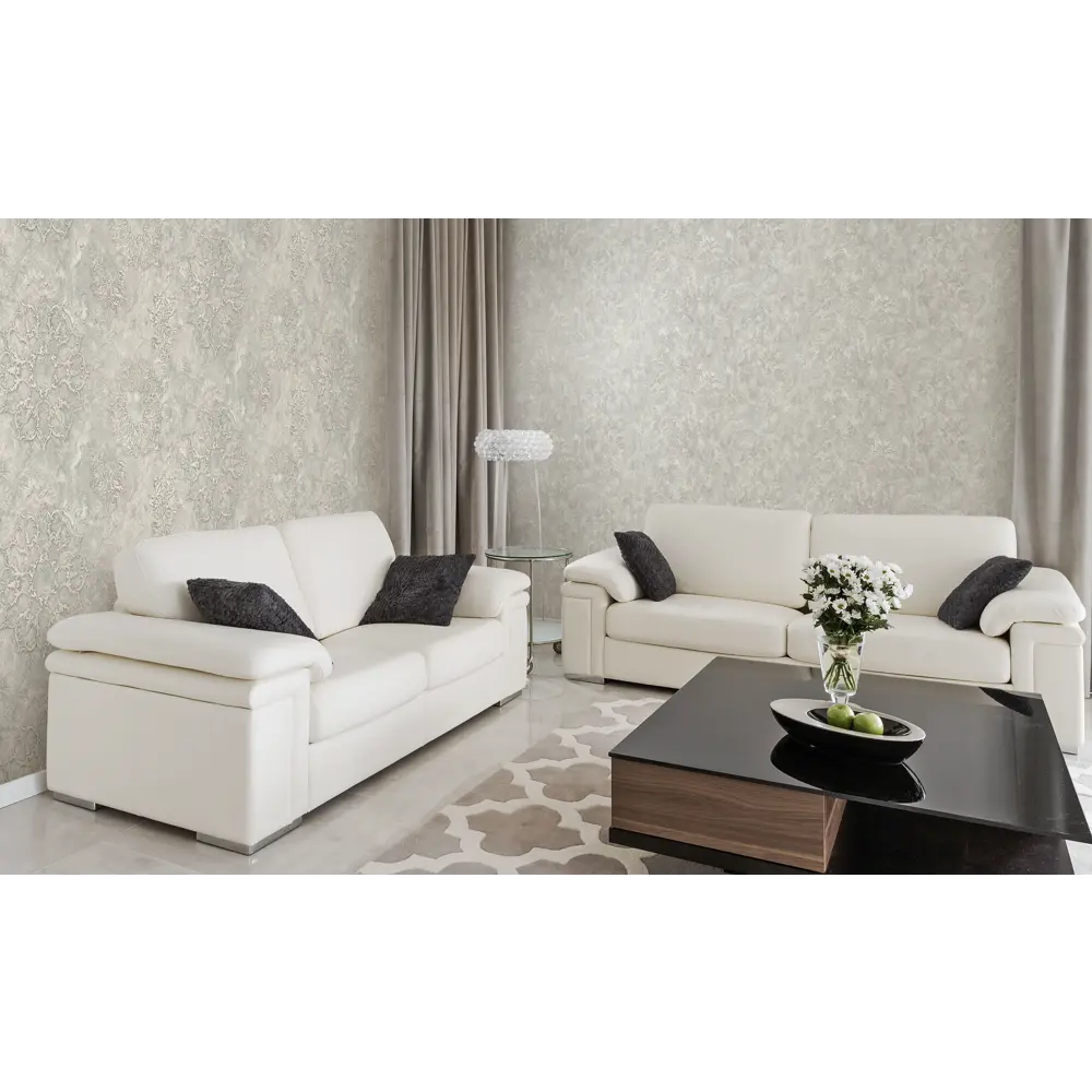 Обои флизелиновые Victoria Stenova Leonardo зеленые с вензельным узором 1.06 м 89425473 STLM-1572451 - Вид №5