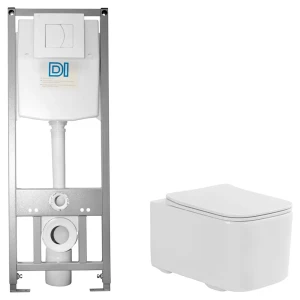 Комплект инсталляции Di с безободковым унитазом Aquatek Квадро
