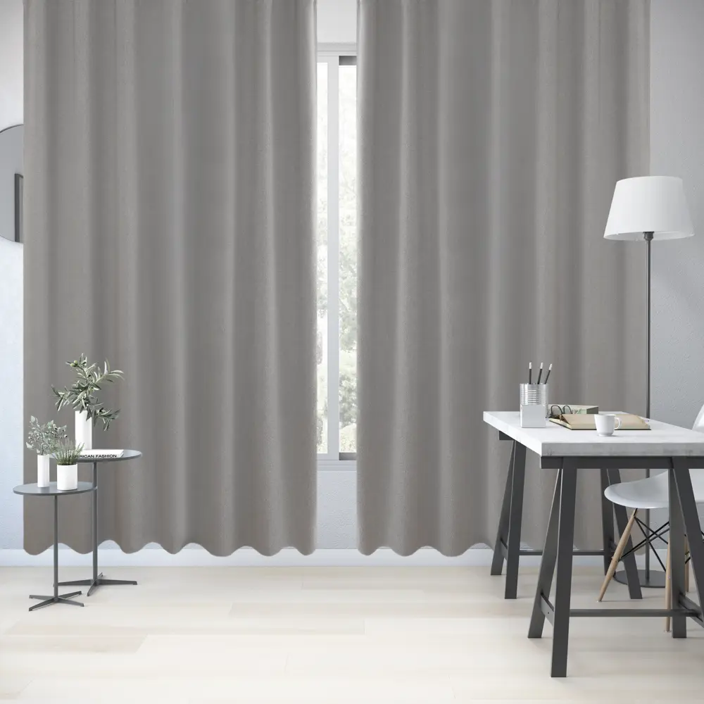 Штора на ленте Inspire Pskov 200x280 см цвет серый STLM-2196514