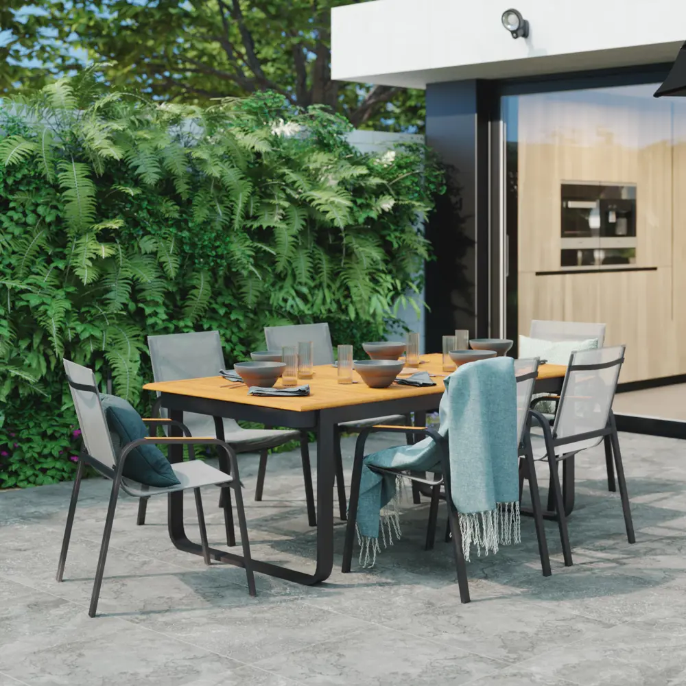 Стул Naterial Calypso 64x87x56 см алюминий цвет темно-серый STLM-2162543 - Вид №11