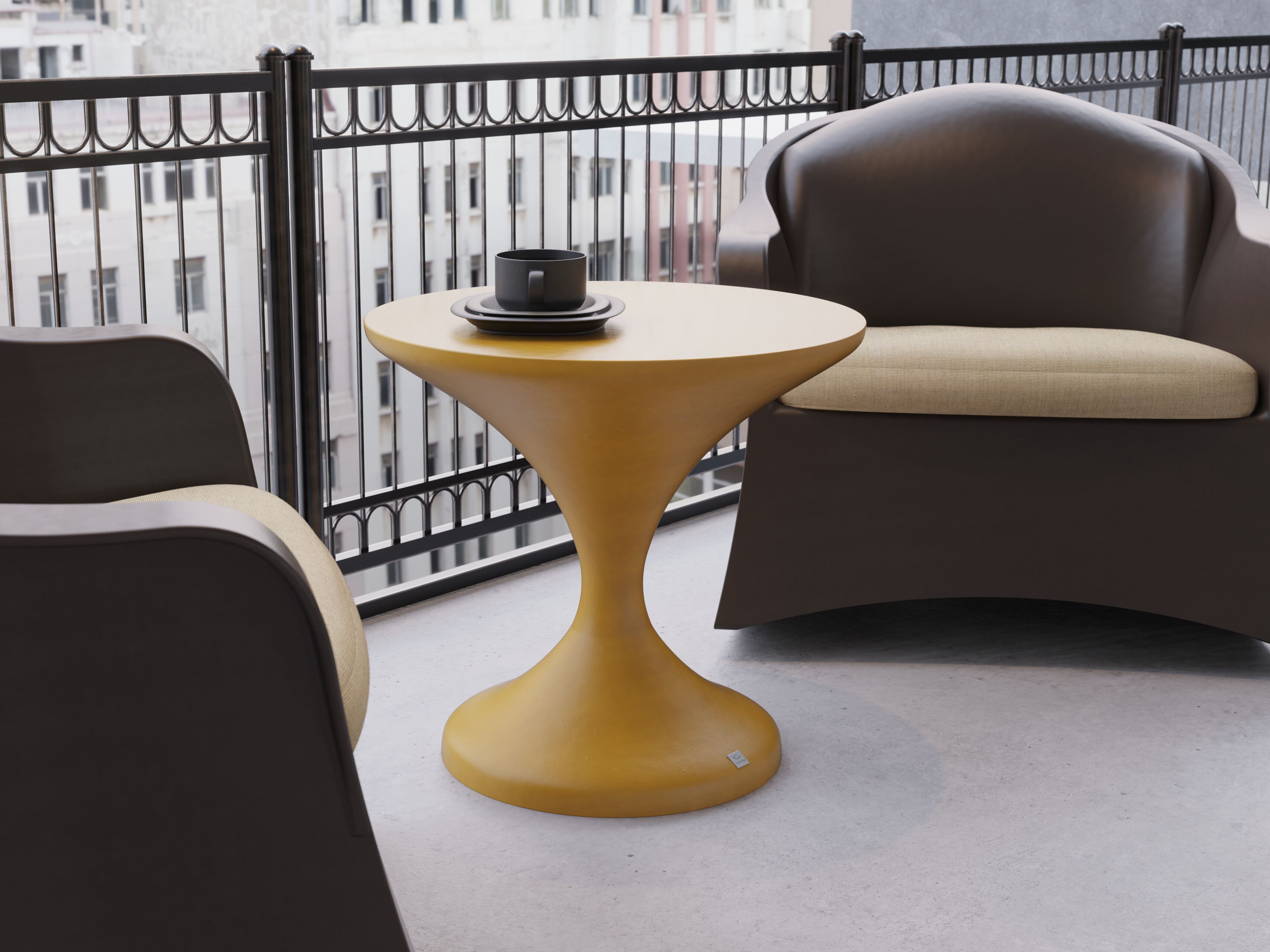 Круглый стол из стекловолокна GANSK LYA ARCH-00137174 - Вид №4