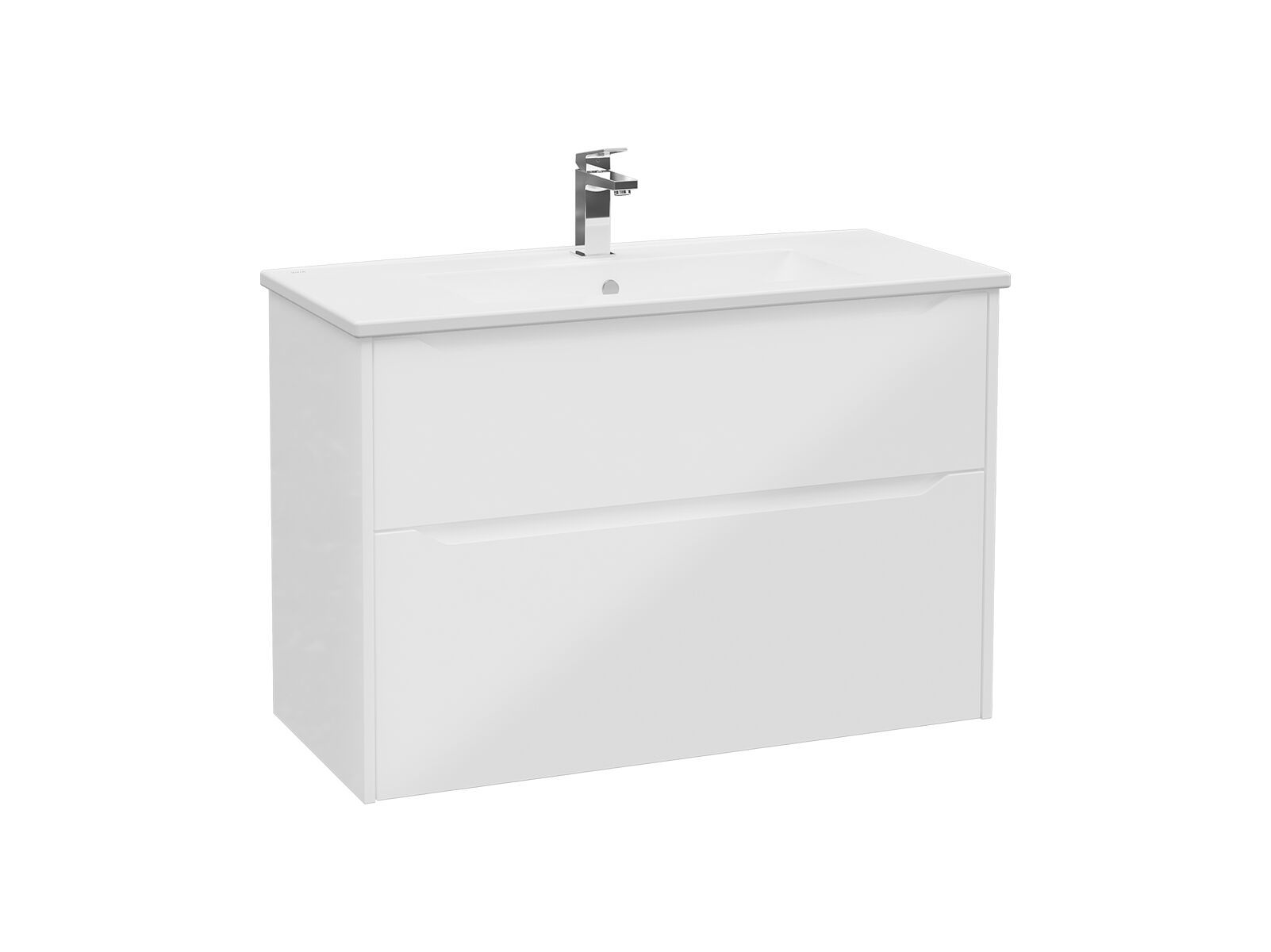 Подвесной шкаф для умывальника с ящиками со встроенной раковиной VitrA Bathrooms Integra Square ARCH-00108792 - Вид №1