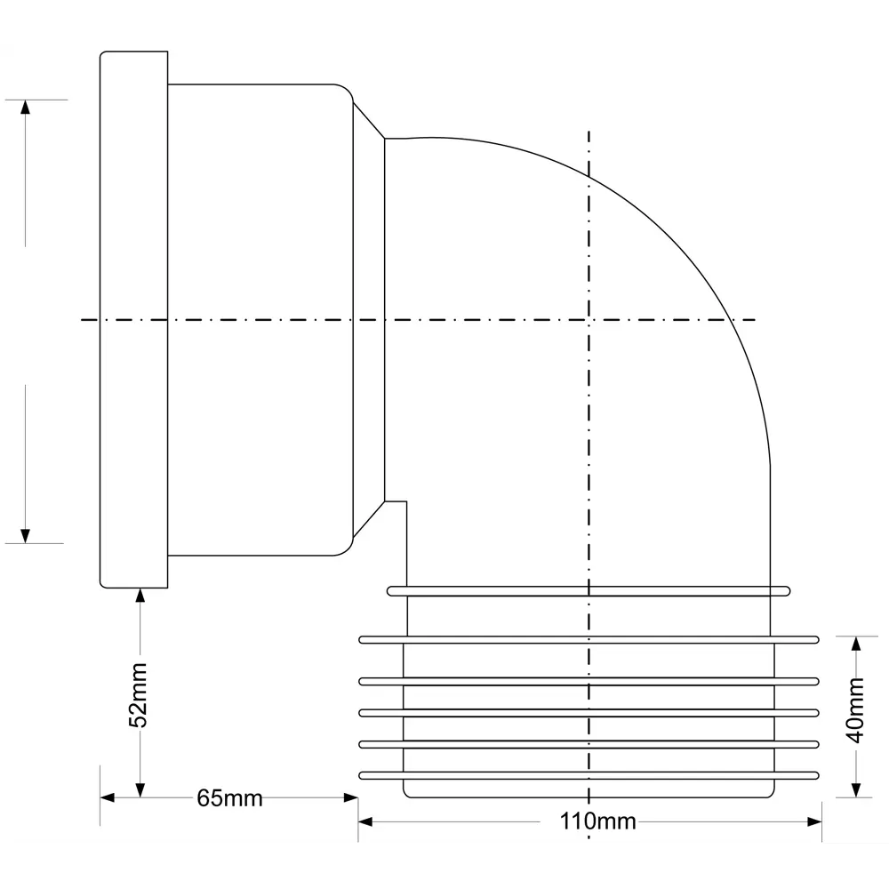 Отвод Mcalpine с манжетой ø110мм 90° MRDC90-GR 82422794 STLM-2210254  - Вид №2