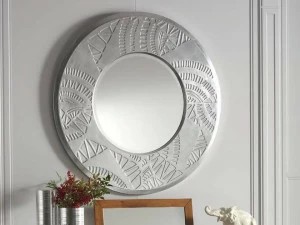 Cantiero Зеркало настенное круглое сусальное серебро в раме Étoile night Et047