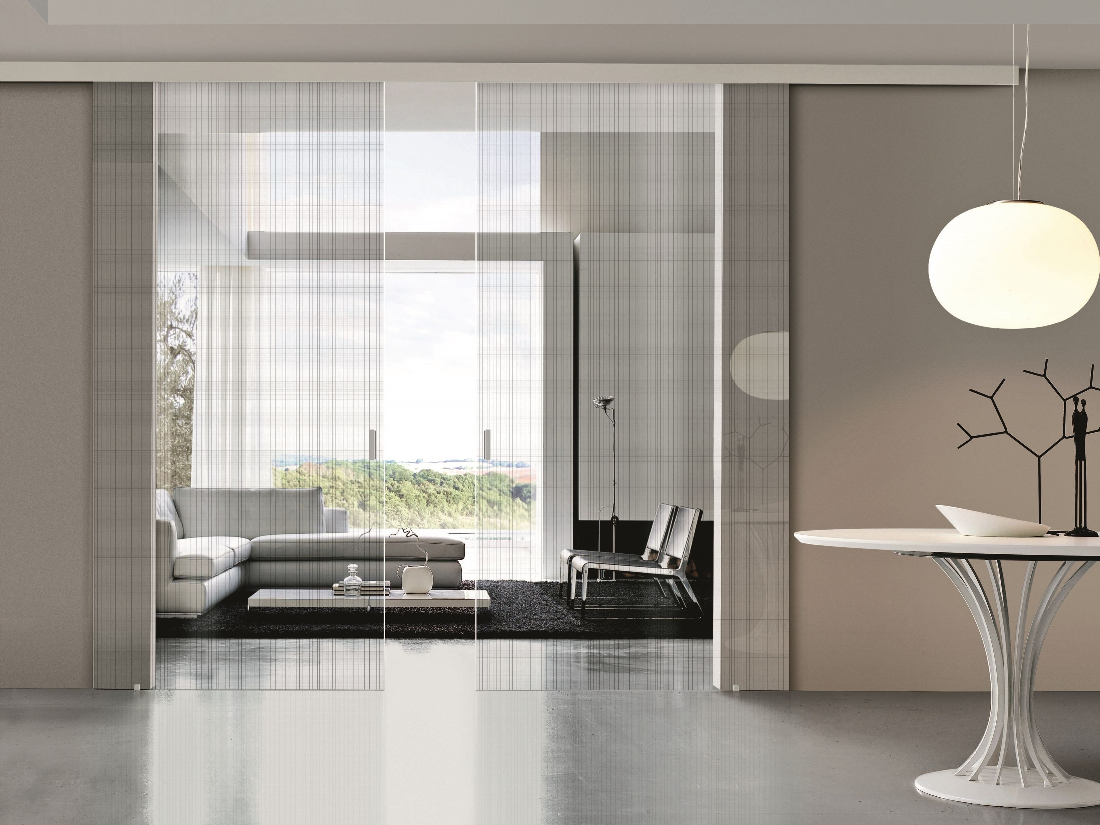 Бескаркасная стеклянная дверь BLUINTERNI Vitrum-Move ARCH-00123066