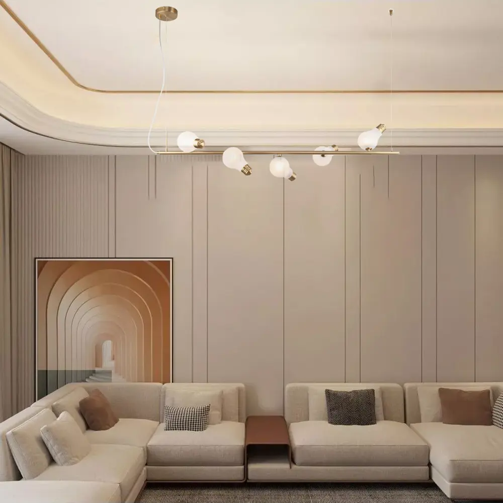 Freya Evidence - подвесная люстра с 5 плафонами в стиле латунь 89390263 STLM-1578547 - Вид №10