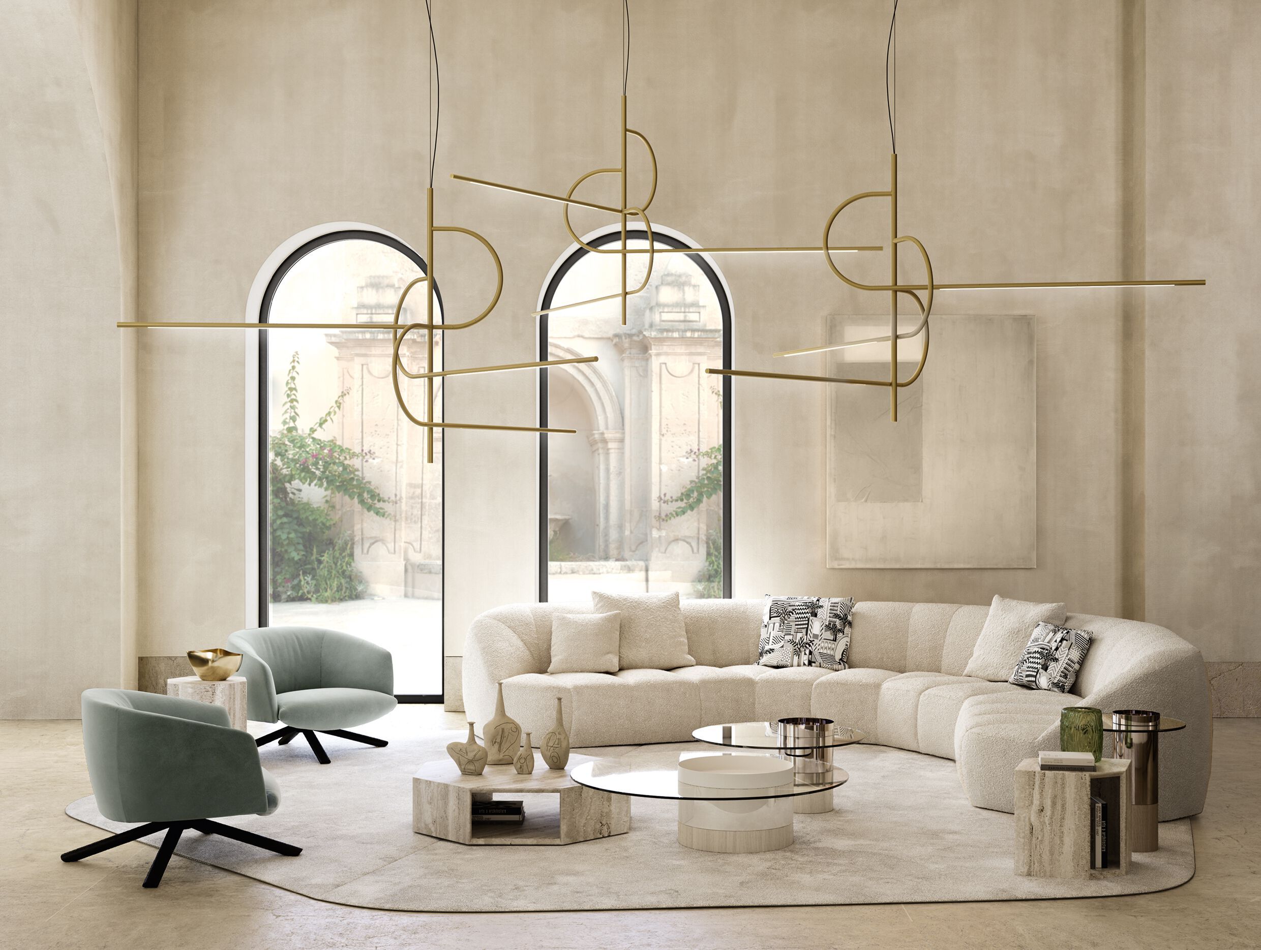 Тканевое вращающееся кресло с подлокотниками Gallotti&Radice LIVRE ARCH-00097790 - Вид №6