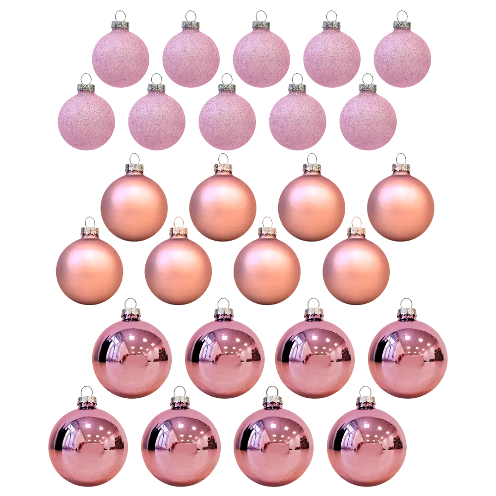 89381651 Набор елочных украшений Подвес ø5 см стекло розовый 26 шт. STLM-1370751 Santreyd  - Вид №4