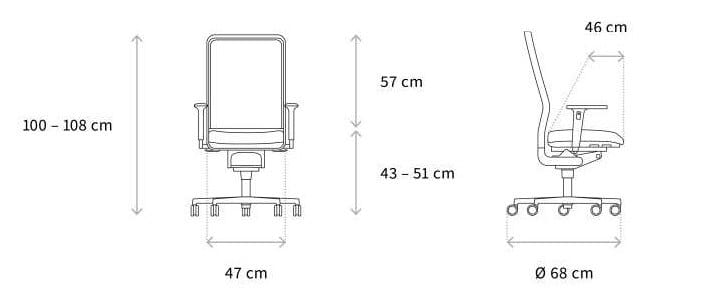 5-спицевое вращающееся офисное кресло Wagner W1 ARCH-00024313 - Вид №5