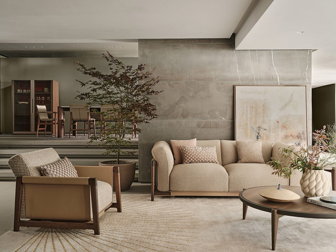 Ткань и кожаный диван для гостиной Turri Kyma ARCH-00075423 - Вид №1