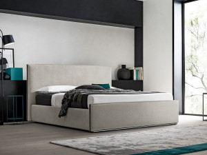 Двуспальная кровать для хранения ткани с мягким изголовьем