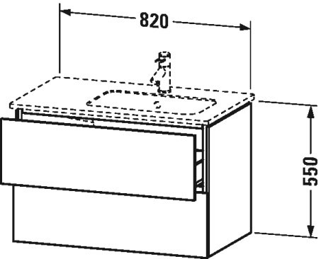 LC629200707 L-Cube Тумбочка подвесная Бетонно-серый матовый декор Duravit - Вид №1