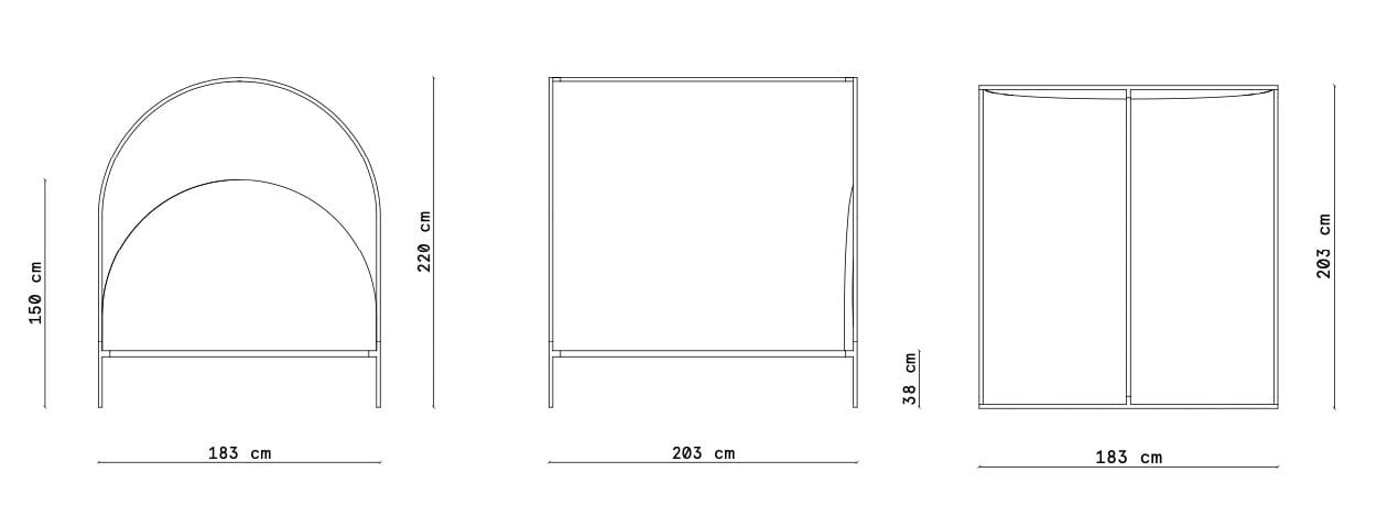 Двуспальная кровать из кованого железа с мягким изголовьем Lispi SOTTILETTO ARCH-00128396 - Вид №8