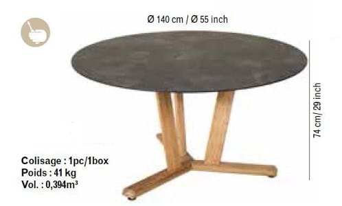 Круглый садовый стол HPL Les Jardins® Tekura ARCH-00136380 - Вид №2